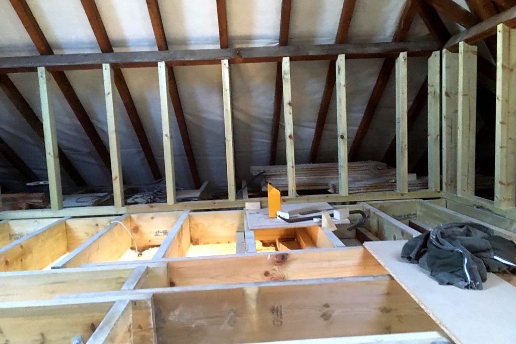Loft conversion purlin wall and floor joists
