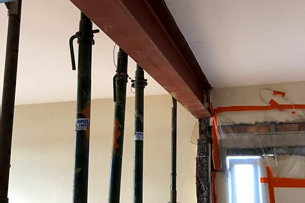 Steel beam installed